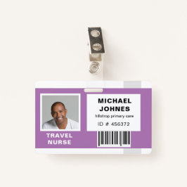 Tarjeta De Identificación etiqueta de nombre de foto de código de barras de 