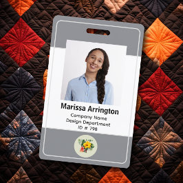 Tarjeta De Identificación Etiqueta de nombre de foto gris neutral vertical