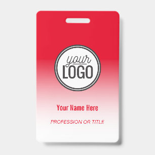 Tarjeta De Identificación Etiqueta de nombre profesional con ombre rojo mode
