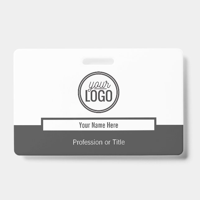 Tarjeta De Identificación Etiqueta de nombre profesional de bloque de color  (Parte frontal)