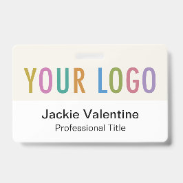 Tarjeta De Identificación Etiqueta de nombre PVC Logo Horizontal Trabajo Tar