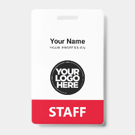 Tarjeta De Identificación Etiqueta de personal del logotipo comercial del no