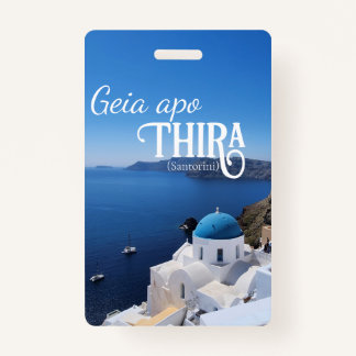 Tarjeta De Identificación Etiqueta del equipaje de Santorini Grecia