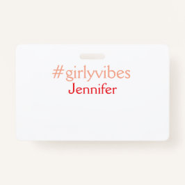 Tarjeta De Identificación Etiqueta en bosnia rosa claro añada nombre chica j