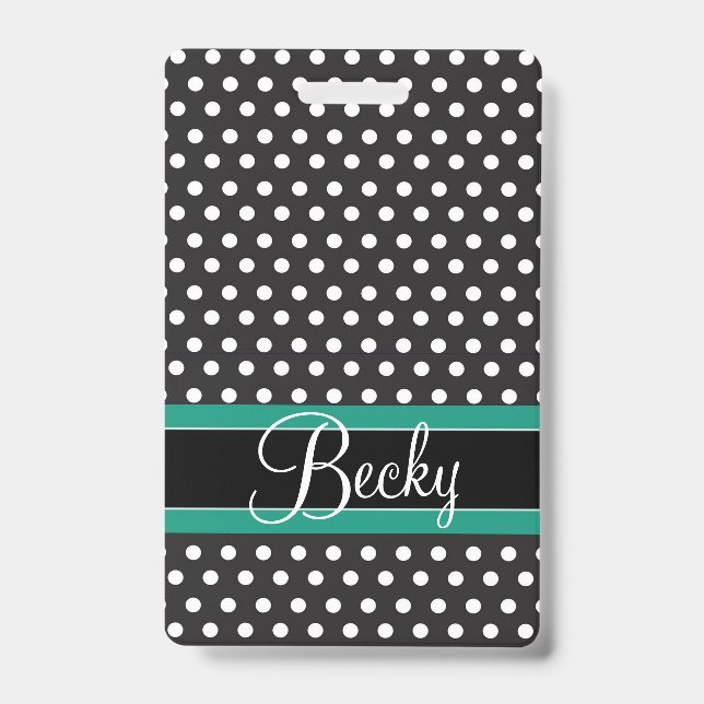 Tarjeta De Identificación Etiqueta portaequipajes de puntos pequeños (Parte frontal)