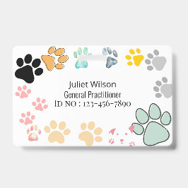 Tarjeta De Identificación etiquetas de nombre pam veterinaria