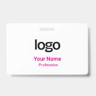 Tarjeta De Identificación Etiquetas de Nombre Placas Rosadas