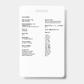 Tarjeta De Identificación Etiquetas de tasa de flujo y conversión de oxígeno