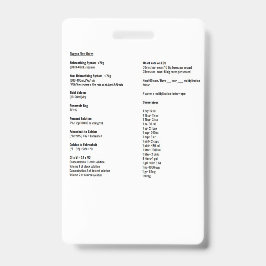 Tarjeta De Identificación Etiquetas de tasa de flujo y conversión de oxígeno