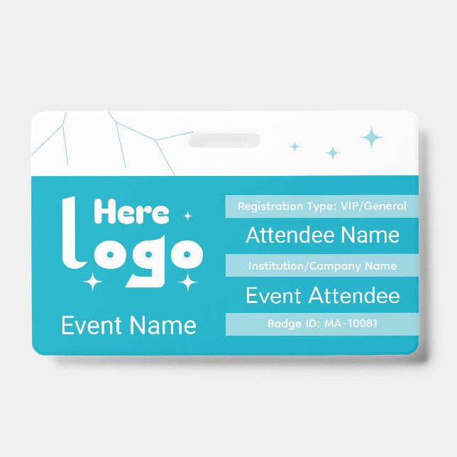 Tarjeta De Identificación Event Badge Template (Parte frontal)