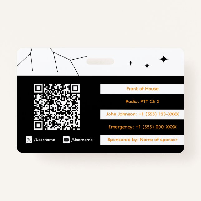 Tarjeta De Identificación Event Staff (Reverso)