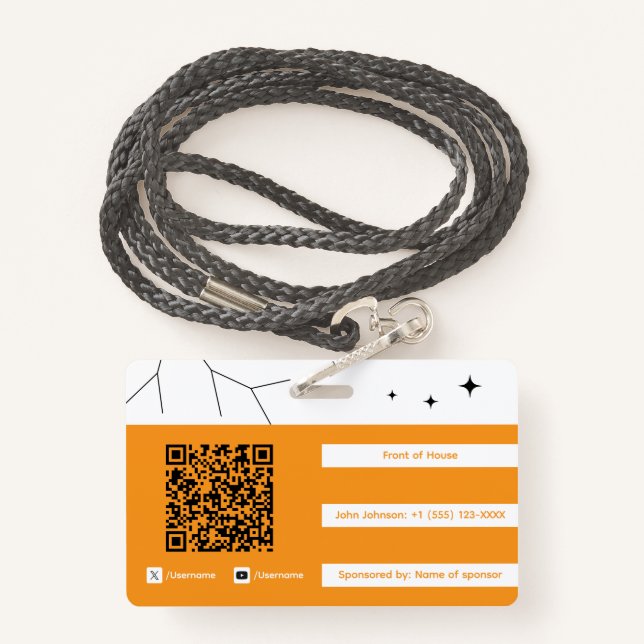 Tarjeta De Identificación Event Staff (Anverso con cordón)