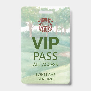 Tarjeta De Identificación Evento con logotipo de la Liga VIP del club de gol