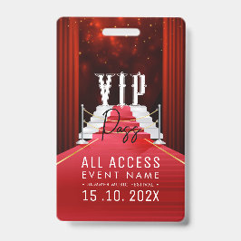 Tarjeta De Identificación Evento de acceso total VIP