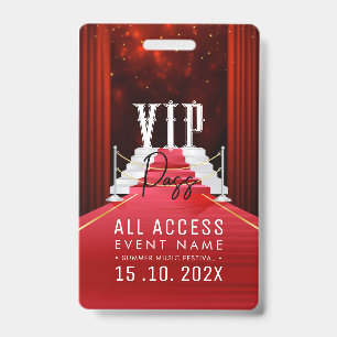 Tarjeta De Identificación Evento de Acceso Total VIP