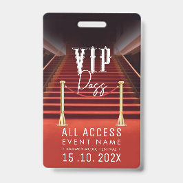 Tarjeta De Identificación Evento de acceso total VIP
