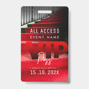 Tarjeta De Identificación Evento de Acceso Total VIP