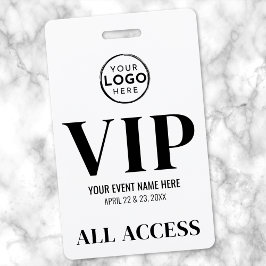 Tarjeta De Identificación Evento de Acceso Total VIP Logo