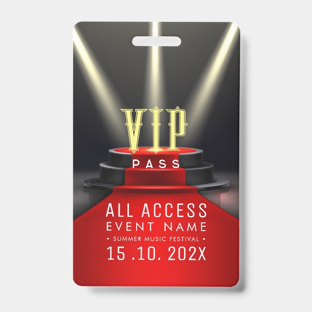 Tarjeta De Identificación Evento de acceso VIP exclusivo (Anverso)