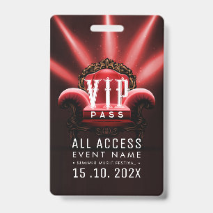 Tarjeta De Identificación Evento de Acceso VIP Exclusivo