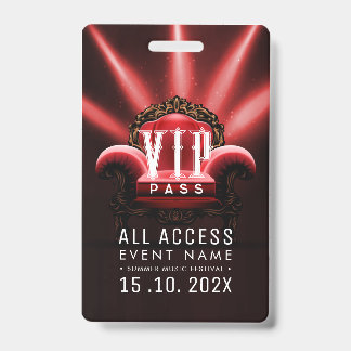 Tarjeta De Identificación Evento de Acceso VIP Exclusivo