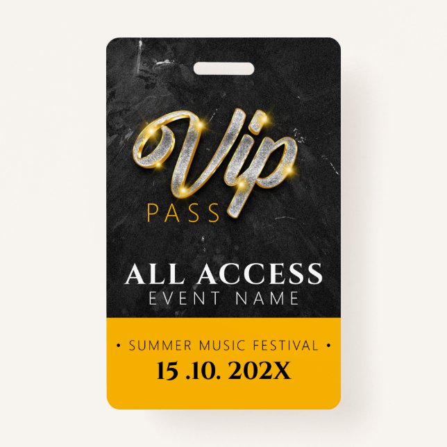 Tarjeta De Identificación Evento de acceso VIP exclusivo (Anverso)