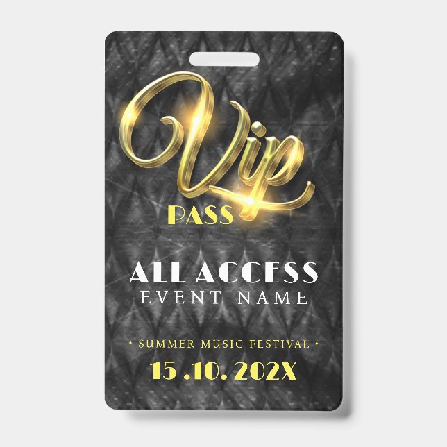 Tarjeta De Identificación Evento de acceso VIP exclusivo (Anverso)