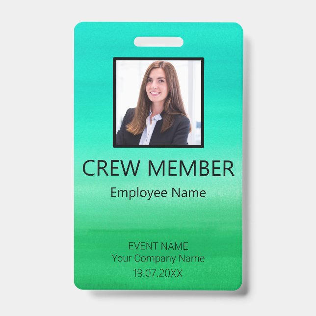 Tarjeta De Identificación Evento de código de barras personalizado para miem (Parte frontal)