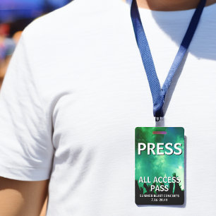 Tarjeta De Identificación Evento de concierto con pase de acceso total PRESS