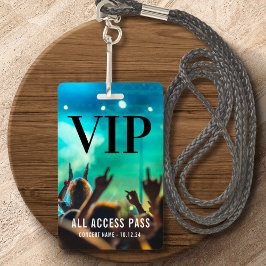 Tarjeta De Identificación Evento de Concierto con Pase de Acceso Total VIP