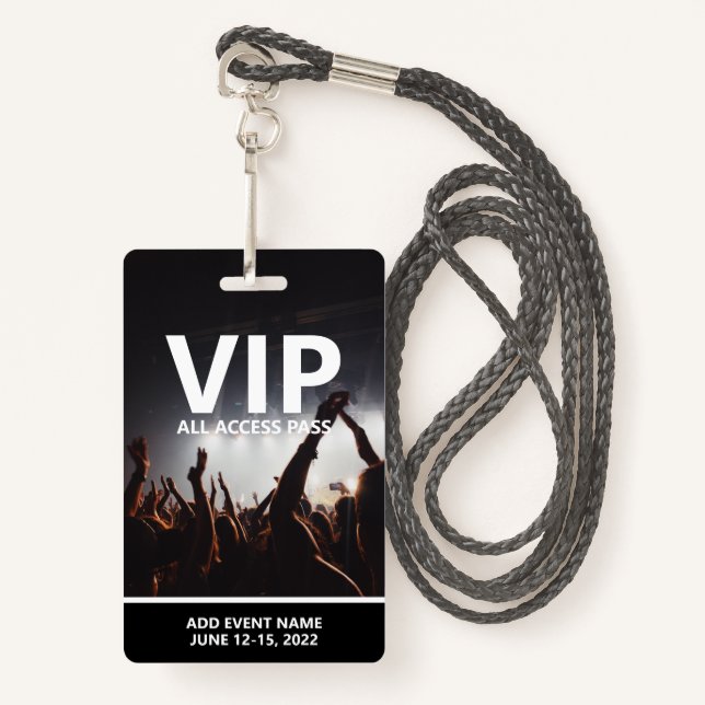Tarjeta De Identificación Evento de Concierto de pase de acceso completo VIP (Anverso son cordón)