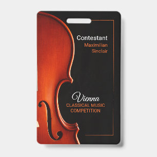 Tarjeta De Identificación Evento de Insignia de Competencia de Música Clásic