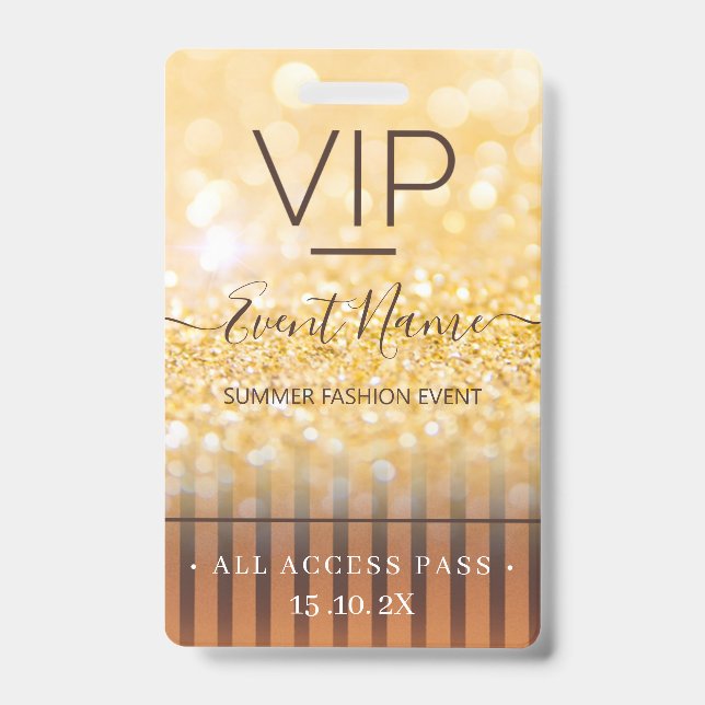 Tarjeta De Identificación Evento de Moda VIP All Access Pass (Parte frontal)
