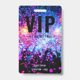 Tarjeta De Identificación Evento de Personalizado VIP o nombre de concierto 