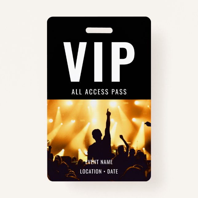 Tarjeta De Identificación Evento de Personalizado VIP o nombre de concierto  (Anverso)