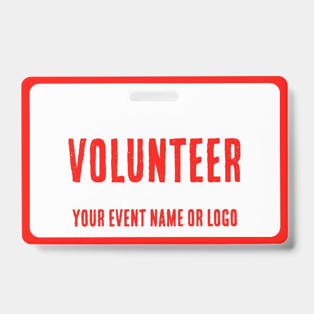 Tarjeta De Identificación evento de voluntariado simple y simple (Anverso)
