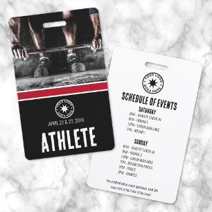 Tarjeta De Identificación Evento Deportivo de Atletas