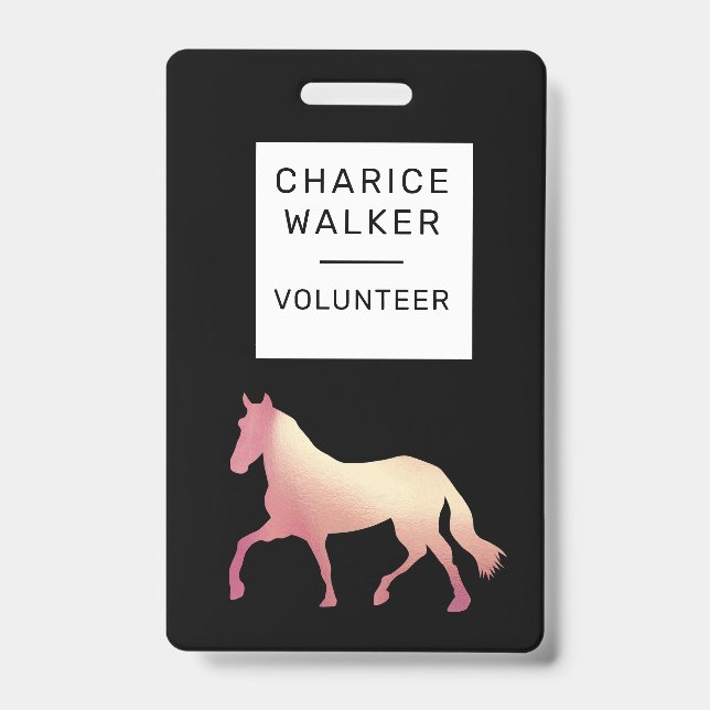 Tarjeta De Identificación evento ecuestre nombre de monograma de caballo de  (Parte frontal)