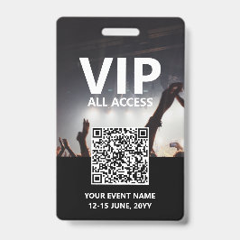 Tarjeta De Identificación Evento Personalizado de pase de acceso completo de