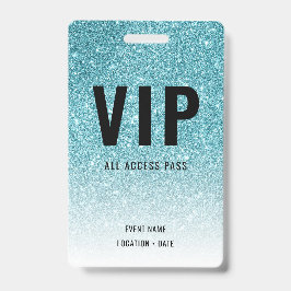 Tarjeta De Identificación Evento personalizado VIP o concierto brillo azul