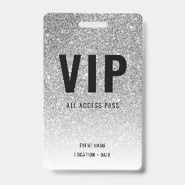 Tarjeta De Identificación Evento personalizado VIP o concierto brillo platea