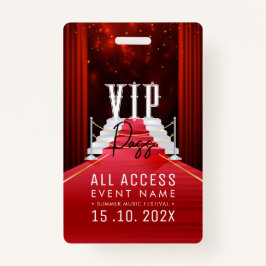 Tarjeta De Identificación Evento VIP All Access
