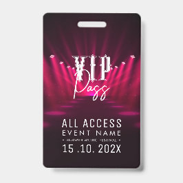 Tarjeta De Identificación Evento VIP All Access