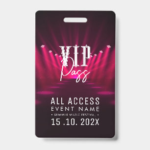 Tarjeta De Identificación Evento VIP All Access