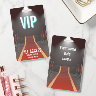 Tarjeta De Identificación Evento VIP con Acceso Total en Alfombra Roja bajo