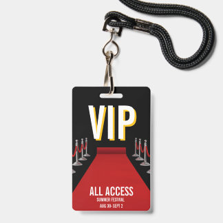 Tarjeta De Identificación Evento VIP con Acceso Total en Alfombra Roja con F