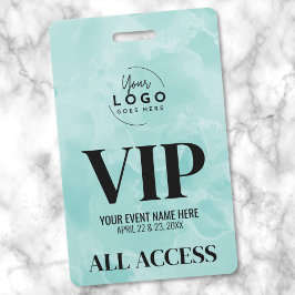 Tarjeta De Identificación Evento VIP con logotipo moderno simple
