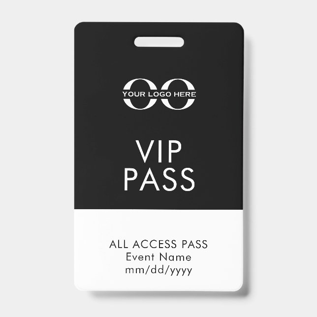 Tarjeta De Identificación Evento VIP de Acceso Total (Parte frontal)