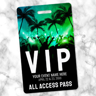 Tarjeta De Identificación Evento VIP de Acceso Total
