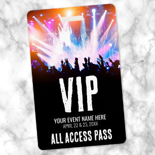 Tarjeta De Identificación Evento VIP de Acceso Total al Concierto